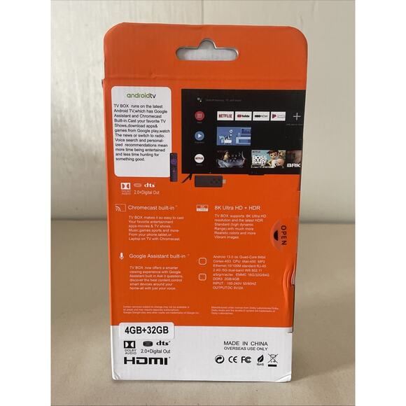 TV Stick - 8K ULTRA HD Set Top Box - 5G Android 13 - NEW - Includes HDMI Cable - Picture 2 of 3